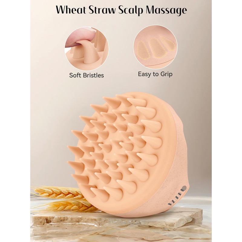 HEETA Silicone Bristles Scalp Scrubber & Massager for Hair Growth,