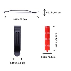 BORING PRODUCT Universal Attachable Pocket Clip 2 Pack Adhesive Metal Belt Clip Smartphones Cell Phone Hip Clip Light Weight Metal Phone Clip Belt Bag Holster GPS Walkie-Talkie, Matte Black