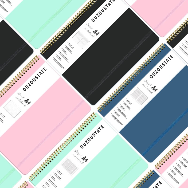Ouzoustate Graph Paper Notebook 8.5" x 11", A4 Blue Grid