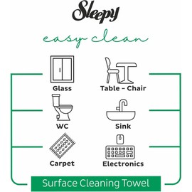 Sleepy Pack of 2, 3 and 6, Easy Clean All Purpose Cleaning Wipes, White Vinegar and Baking Soda Formula, Chemical-Free, 100 Count (PACK OF 2)