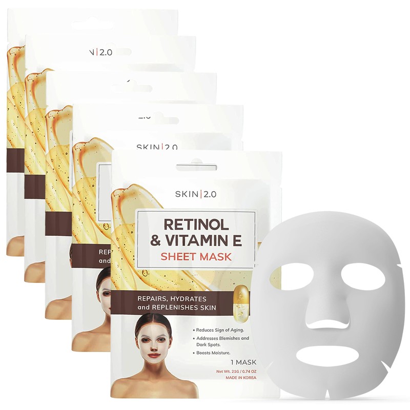 Skin 2.0 Mascarilla Facial Con Hoja De Retinol Y Vitamina