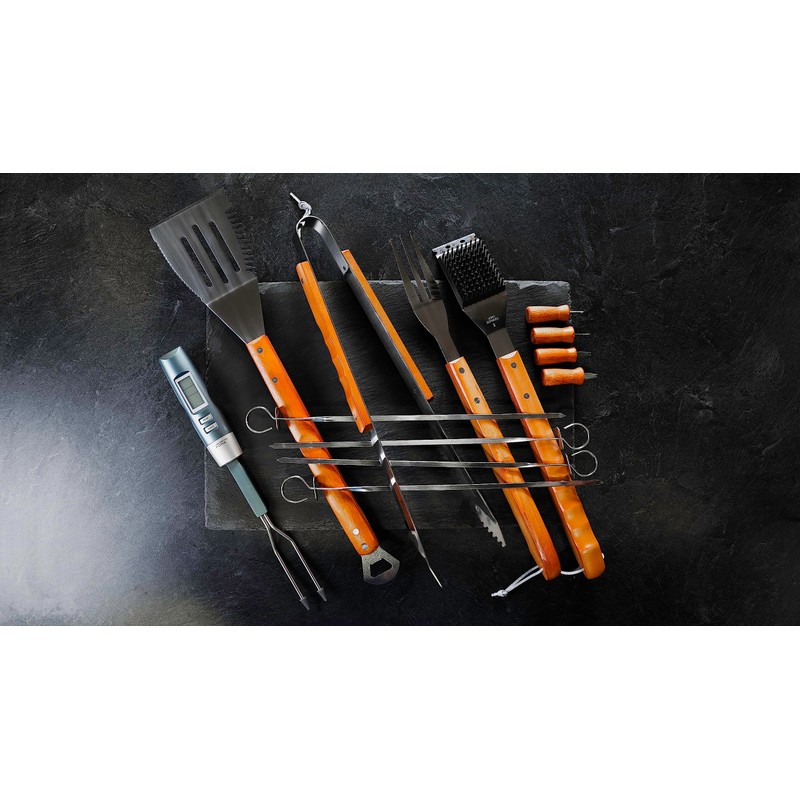 Mr. Bar-B-Q 94122X 12-Piece Tool Set with Bonus Thermo Fork,