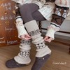 Women's Autumn/Winter Fair Isle Thick Thermal Cotton Boot Socks (Free Size) Size/Light Gray 3ea