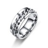 Holibanna Stainless Steel Finger Ring Band Fidget Rings Cool Chain