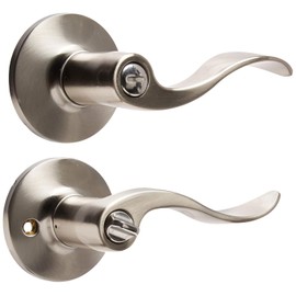 Safe Lock by Kwikset Layton Lever Privacy Lock Satin Nickel