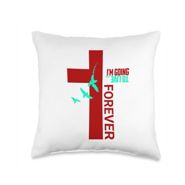 I'm Going to Live Forever Mcorso's Tees I'm Going to Live Forever Christian Life from God Jesus Throw Pillow, 16x16, Multicolor