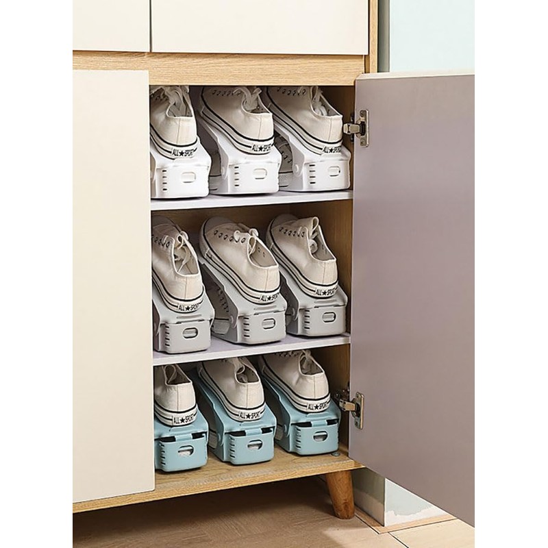 CHENGZI Double Adjustable Simple Small Shoe Rack Shoe Holder, 3PCS