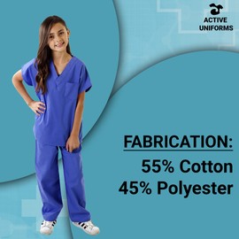 ACTIVE UNIFORMS Kids Scrubs Set Super Soft Children Scrub Set Kids Doctor Dress up (2/3, Ceil Blue)