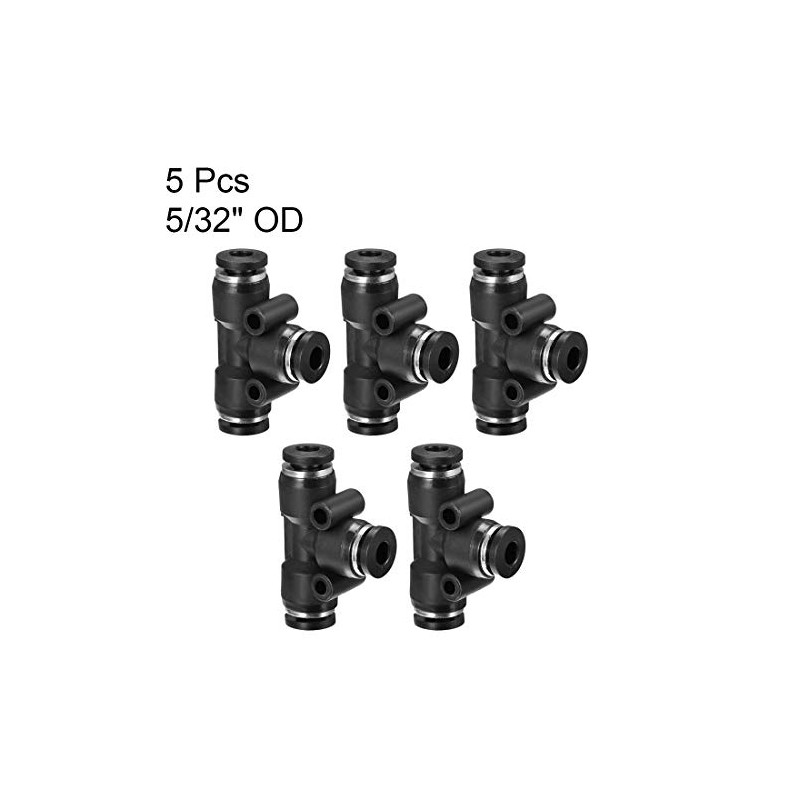 sourcing map Plastic Tee Push to Connect Tube Fittings 4mm