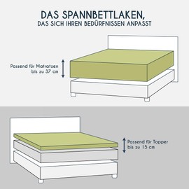 Dreamzie Premium Fitted Sheet 90 x 200 cm – 100 x 200 cm – 37 cm Side Height – also for Box Spring Beds and Waterbeds – 100% Jersey Cotton Bed Sheet, 150 g/m² – OEKO-TEX – Green