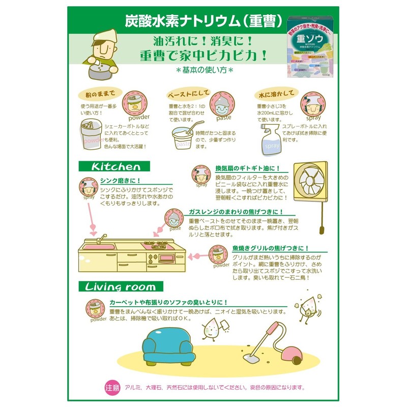 Food Additive: Heavy Saw (Sodium Hydrogen Carbonate) 17.6 oz (500