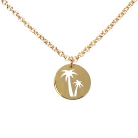 DAHEIM DHK300 Palm Tree Necklace Filigree Chain for Women and Women Home Jewellery Beach and Beach Stainless Steel (Silver-Coloured or Gold-Plated), Stainless Steel