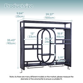 39in Wine Rack Wall Mounted with Led Light, 3-Tiers Black Bar Shelf Wall Mounted, Liquor Bottle Display Shelf, Wall Wine Rack for Kitchen Bar Dining Rooms Decoration