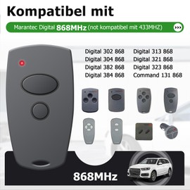 3PCS Garage Door Opener Hand Transmitter Compatible with 868Mhz Marantec Digital 302, 384, 304, 313, 321, 323, 131 868 Remote Control