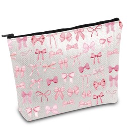 Coquette Gift Coquette Makeup Bag Bow Cosmetic Bag Coquette Accessories Gift Soft Girl Survival Kit Girly Gift (P Coquette ca)