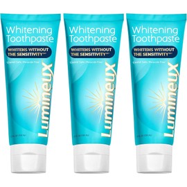 Lumineux Teeth Whitening Toothpaste, Peroxide-Free & Enamel-Safe for Sensitivity, Fluoride-Free, SLS-Free, Dentist-Formulated, 3.75 oz (3-Pack)
