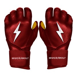 BRUCE BOLT Original Series Long Cuff Maroon Batting Glove - Maroon Youth Medium