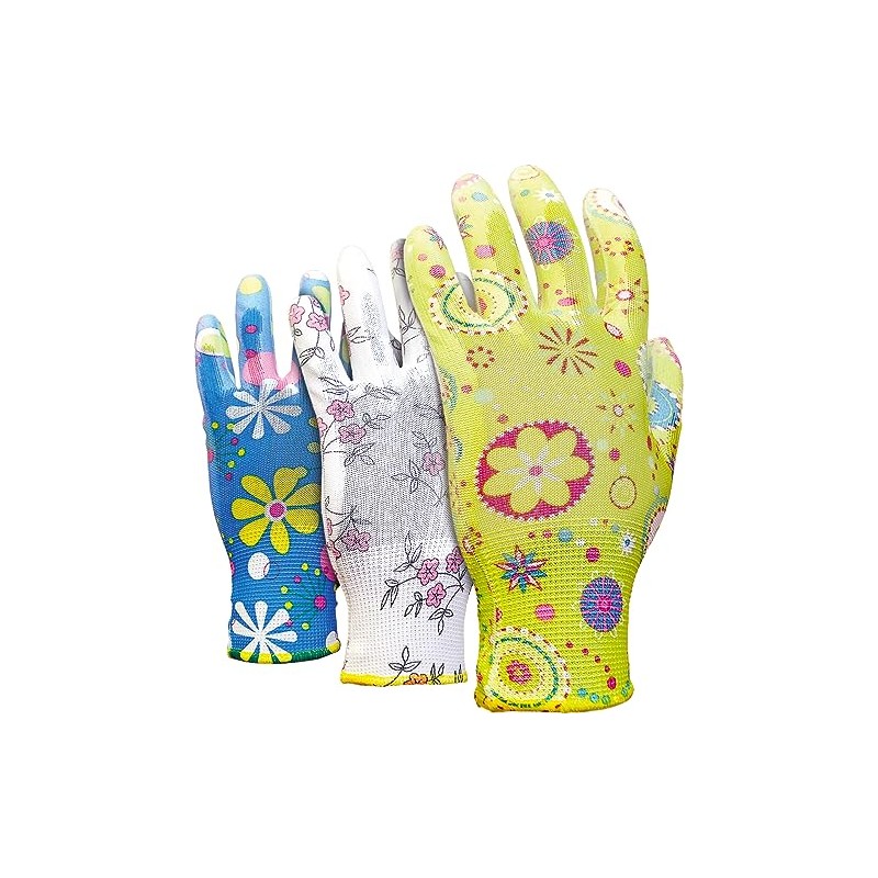 Ladies Deluxe Gardening Work Gloves (3 Pairs) Gift for Women