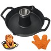 IPROUDER Cast Iron Chicken Roaster, Pre-Seasoned Vertical Poultry Roaster with