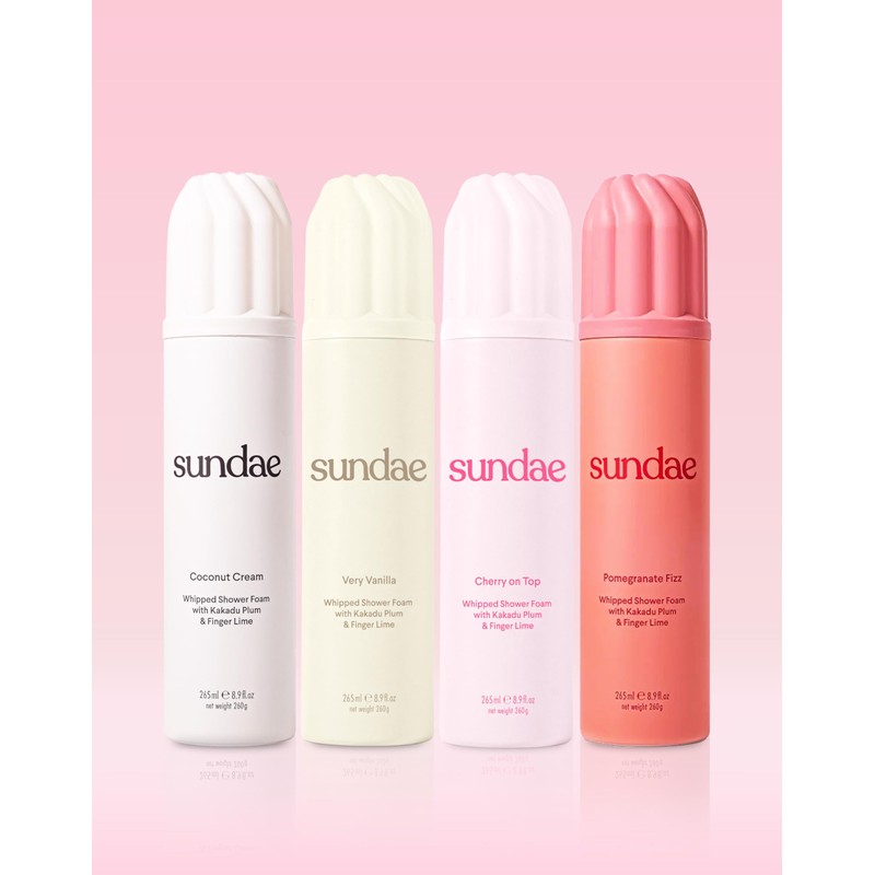 sundae Whipped Shower Foam Very Vanilla,Coconut Cream, Cherry On Top,