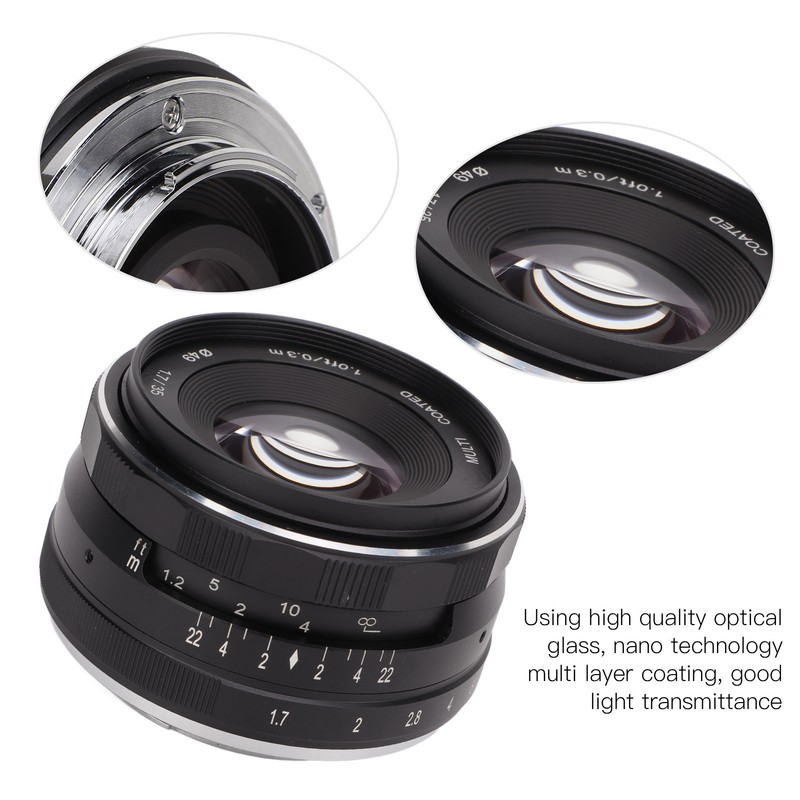 Meike 35mm F1.7 Lens APS C Frame Manual Prime Lens