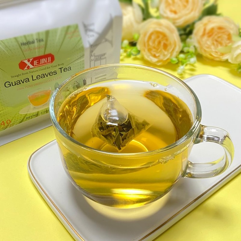 XIEJINJI Guava Leaf Tea Bags, 40 Count, Hojas De Guayaba,