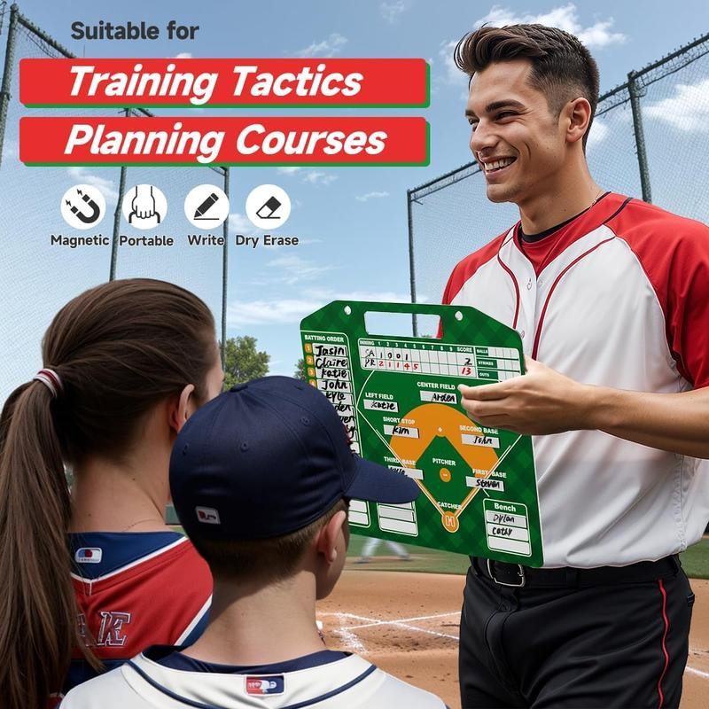Magnetic Baseball Lineup Board for Dugout, Double-Sided Baseball Dry Erase