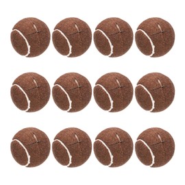 sourcing map 12 Pcs Precut Walkers Tennis Balls, Universal Precut Glide Balls Walkers Accessories Glides for Furniture Legs and Floor Protection, Brown