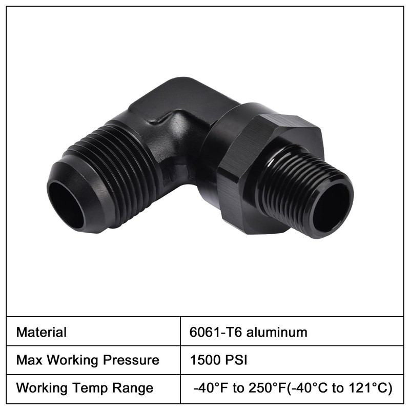 EVIL ENERGY 10AN Male Flare to 3/8" NPT 90 Degree
