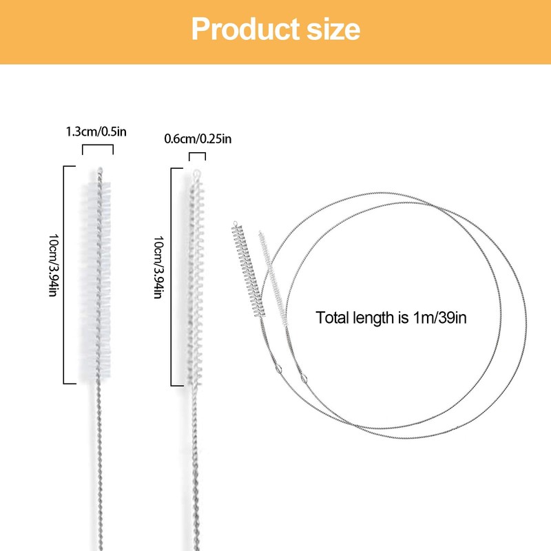 4 Pcs Extra Long Pipe Cleaners,Straw Cleaner Brush Extra Long,Tube