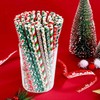 ALINK 100 Christmas Paper Straws, 8 Styles Red Green White