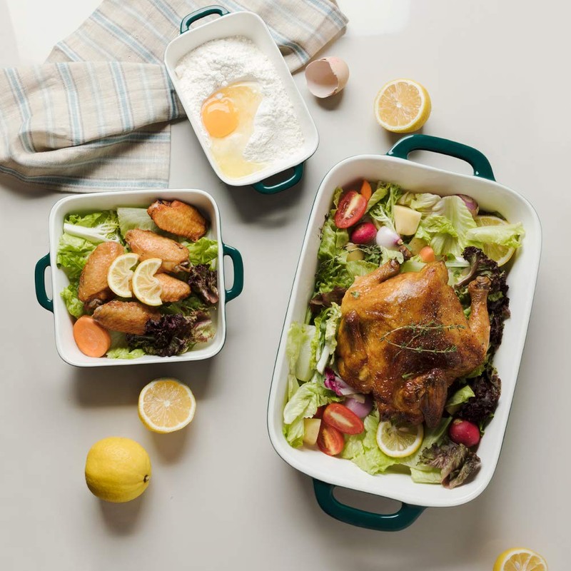 Sweejar Ceramic Bakeware Set, Rectangular Baking Dish for Cooking, Kitchen,