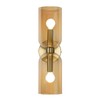 EFINEHOME Minimalist 2-Light Gold Wall Sconces with Cylinder Glass Shades-