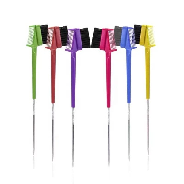 2 Pcs Colorful Comb 3 in 1 Edge Control Brush