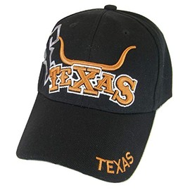 Texas Longhorn & State Flag Adjustable Baseball Cap (Burnt Orange)