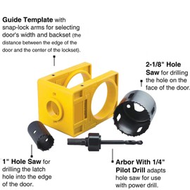 Wooden Door Lock Installation Kit: 4 Pieces YOYIAG Door Lock Installation Kit Door Lock Hole Saw Door Lock Accessories, Lockset Installing Tool, Door Lock Fitting Tool Set for Wooden Door