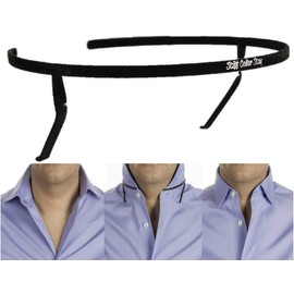 THE ORIGINAL Adjustable Metal Shirt Collar Support. Size 17 Black. Men and Women