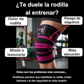 Kit Vendas Para Rodilla Knee Wraps + Coderas +muñequeras Gym Compresion, elasticas provee Apoyo y compresion para Levantamiento de Peso, sentadillas, 