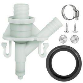 385311641 RV Toilet Water Valve & 385311658 Flush Ball Seal Replacement Kit Leak-Proof for Sealand Dometic 300/301/310/311/320/321 Series RV, Marine, Pedal Flush Toilets