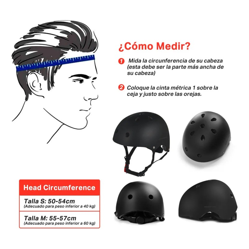 7pzs Kit De Proteccion Casco Codo Mano Patinaje Rodilla Niño