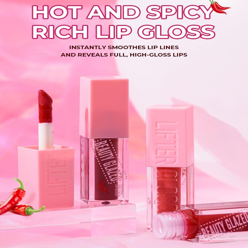 Spicy Rich Lip Gloss, Moisturising & Nourishing Liquid Lipstick (Colour,