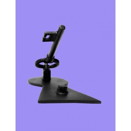 Black Cast Iron Key Shaped Front Door Knocker 6" H X 3.5" W Decorative Antique Entry Door Vintage Metal Knockers with Rust Resistant Finish and Mounting Hardware Renovators Supply Manufacturing