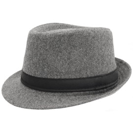 Rumnoke Mens Fedoras Trilby Hats Short Brim Bowler Hat Jazz Panama Cap Vintage Gentleman Hat Grey