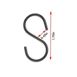 UPUPMOON 50pcs 1.7 Inch Black Iron Mini S Hooks Multipurpose Hangers for Jewelry Kitchenware and Plants