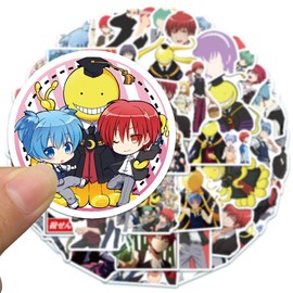 50 pieces for assassination classroom sticker set anime for assassination classroom stickers stickers stickers popular anime stickers waterproof graffiti stickers DIY stickers for bicycles, laptops,