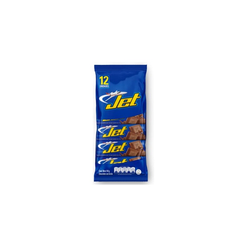 JET Milk Chocolate 12 Units. 144 grs. / 4.2 oz.
