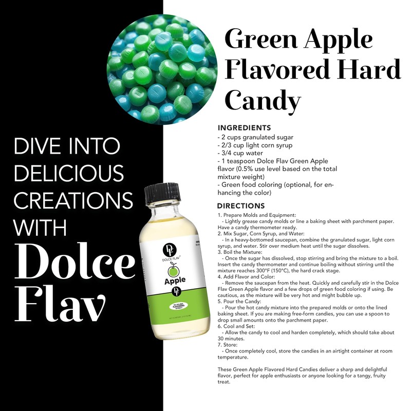 Dolce Flav Apple Extract (Oil-Soluble) 2 oz – Kosher, Sugar-Free,