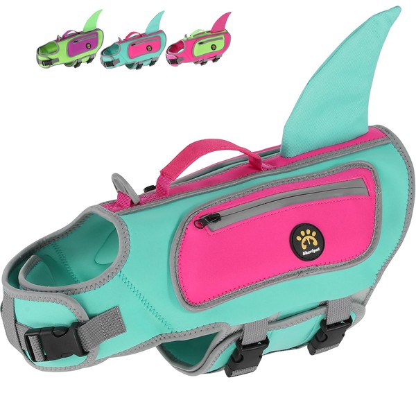 Sheripet Dog Life Jacket, Shark Dog Life Vest Adjustable Pet