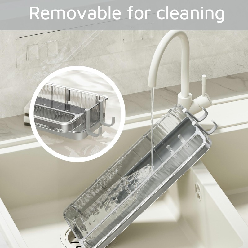 MARIMIYA Kitchen Sink Hanging Sponge Holder No Drilling Organizer with