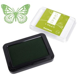 IROMOYO Stamp PAD, Traditional Japanese Ink Colour, Oil-Based Ink pad - Dark Yellow Green